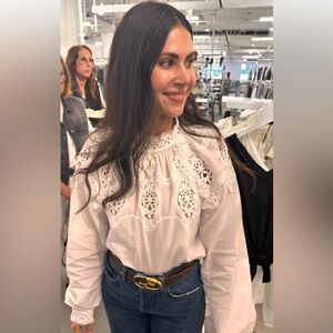 SANCTURY LACE POPOVER BLOUSE